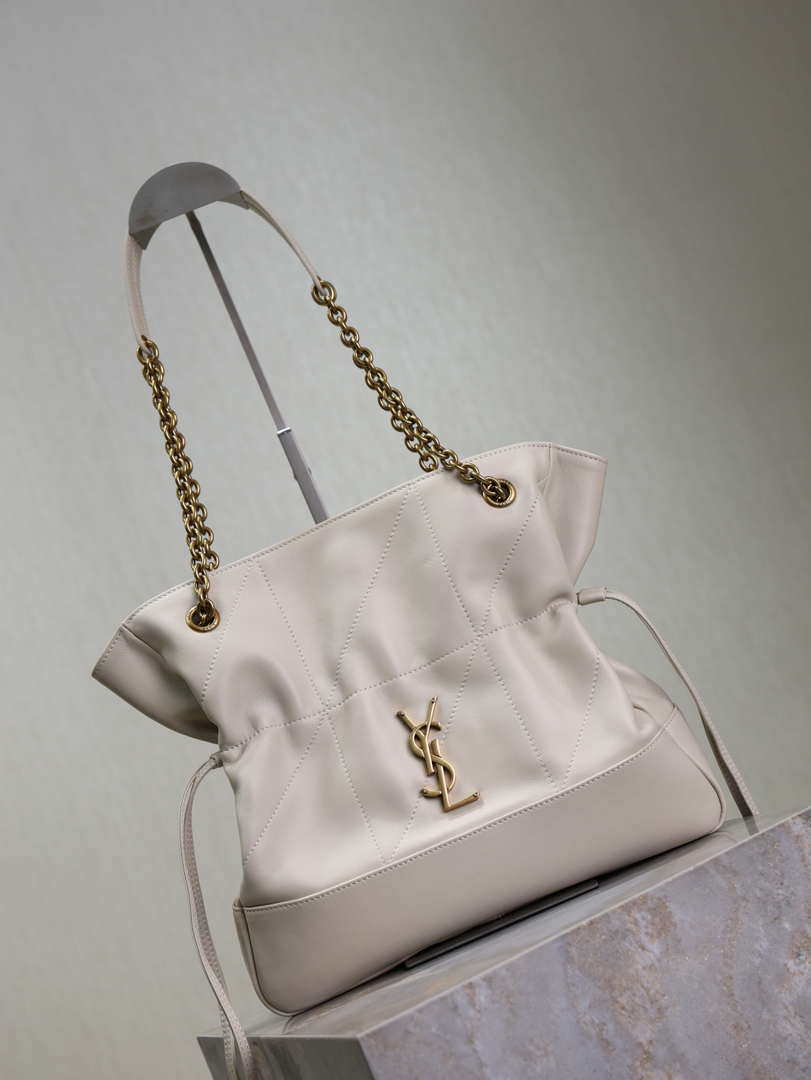 YSL 833948 JAMIE 4.3 Small SHOPPING in lambskin White