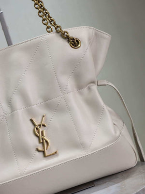 YSL 833948 JAMIE 4.3 Small SHOPPING in lambskin White - Default Title - View 3
