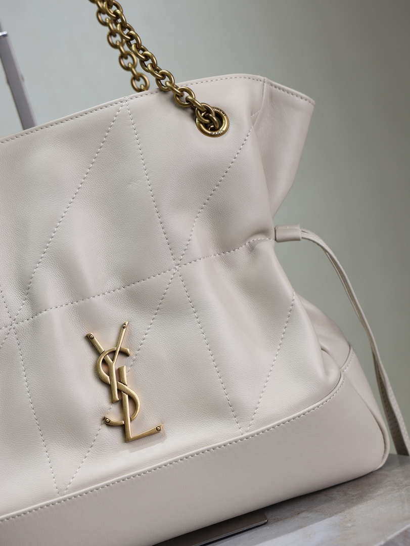 YSL 833948 JAMIE 4.3 Small SHOPPING in lambskin White