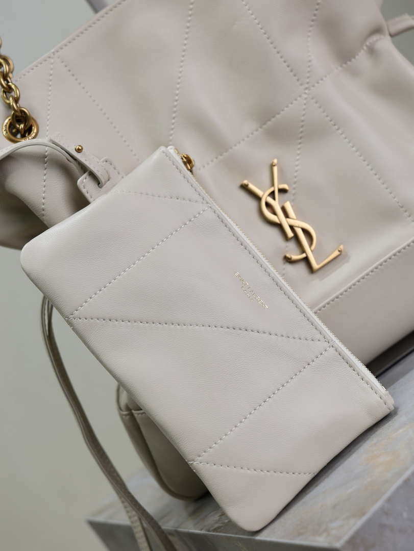 YSL 833948 JAMIE 4.3 Small SHOPPING in lambskin White