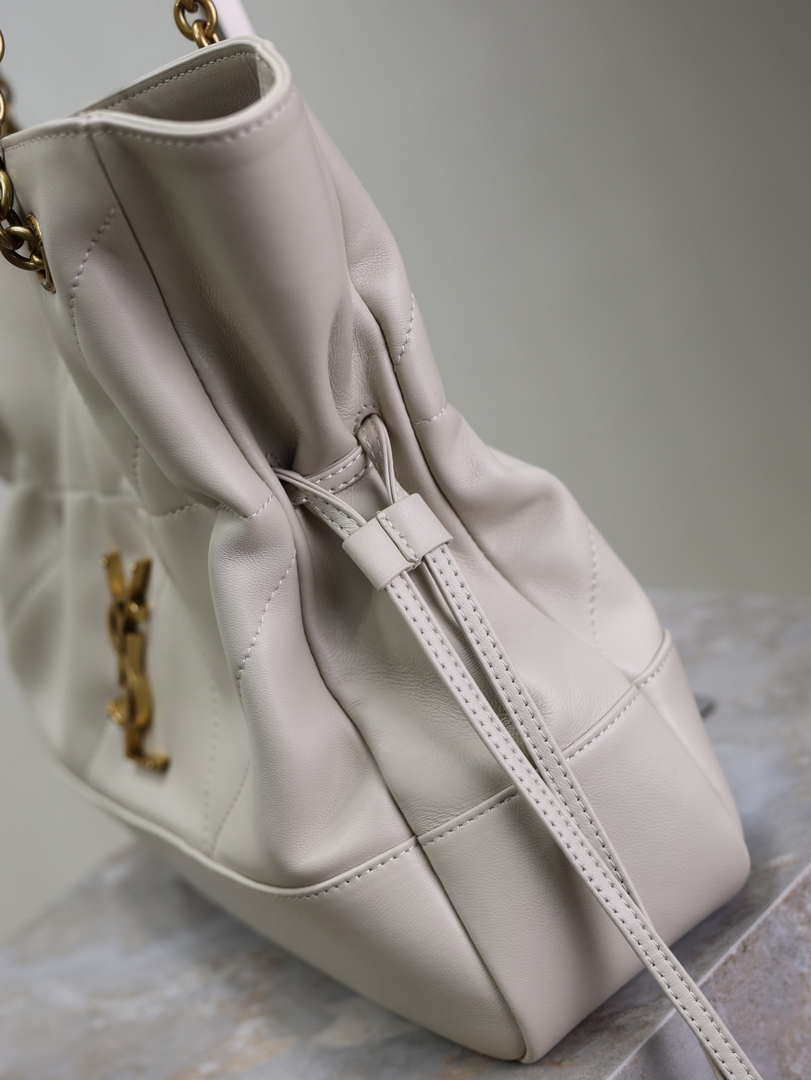 YSL 833948 JAMIE 4.3 Small SHOPPING in lambskin White