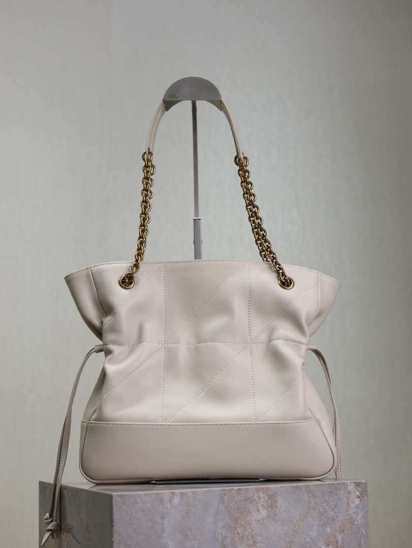 YSL 833948 JAMIE 4.3 Small SHOPPING in lambskin White