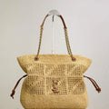 YSL 833948 JAMIE 4.3 Small SHOPPING in Raffia & leather Nature