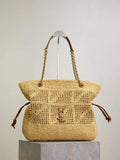 YSL 833948 JAMIE 4.3 Small SHOPPING in Raffia & leather Nature