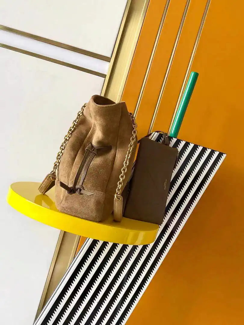 YSL 833948 JAMIE 4.3 Small SHOPPING in Suede leather Brown
