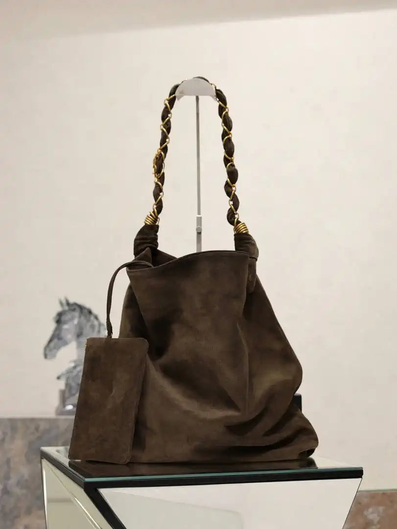 YSL AMALIA in Suede leather 834750 Dark Green