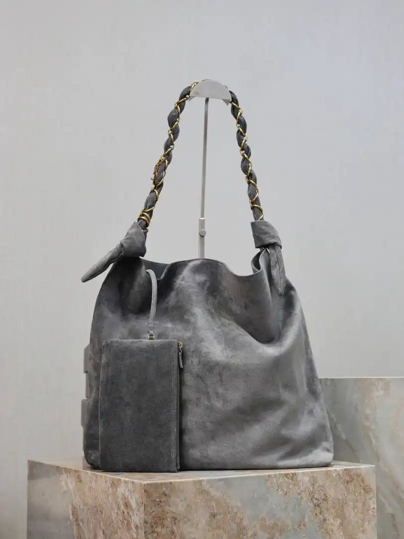 YSL AMALIA in Suede leather 834750 Gray
