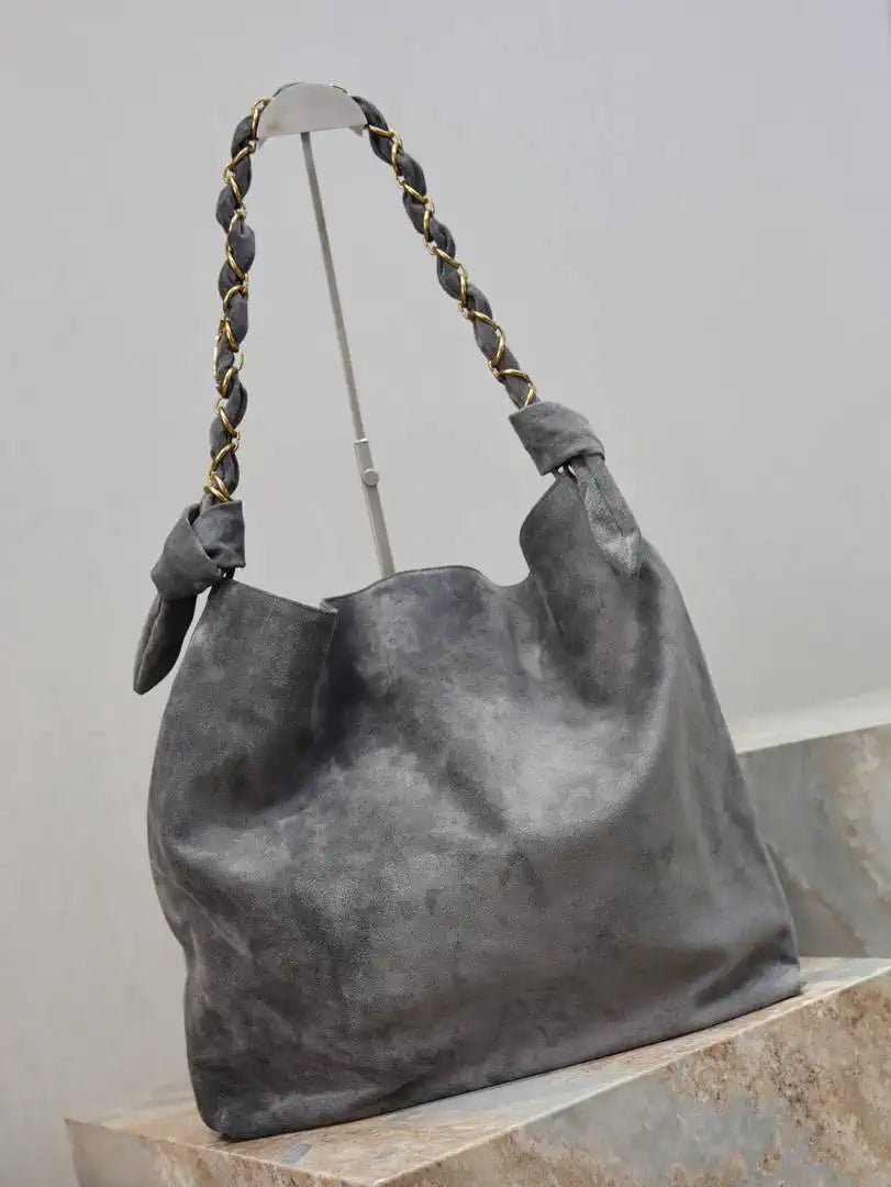 YSL AMALIA in Suede leather 834750 Gray