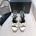 YSL Bianca Sandals In Smooth Leather White 30130 - luxibagsmall