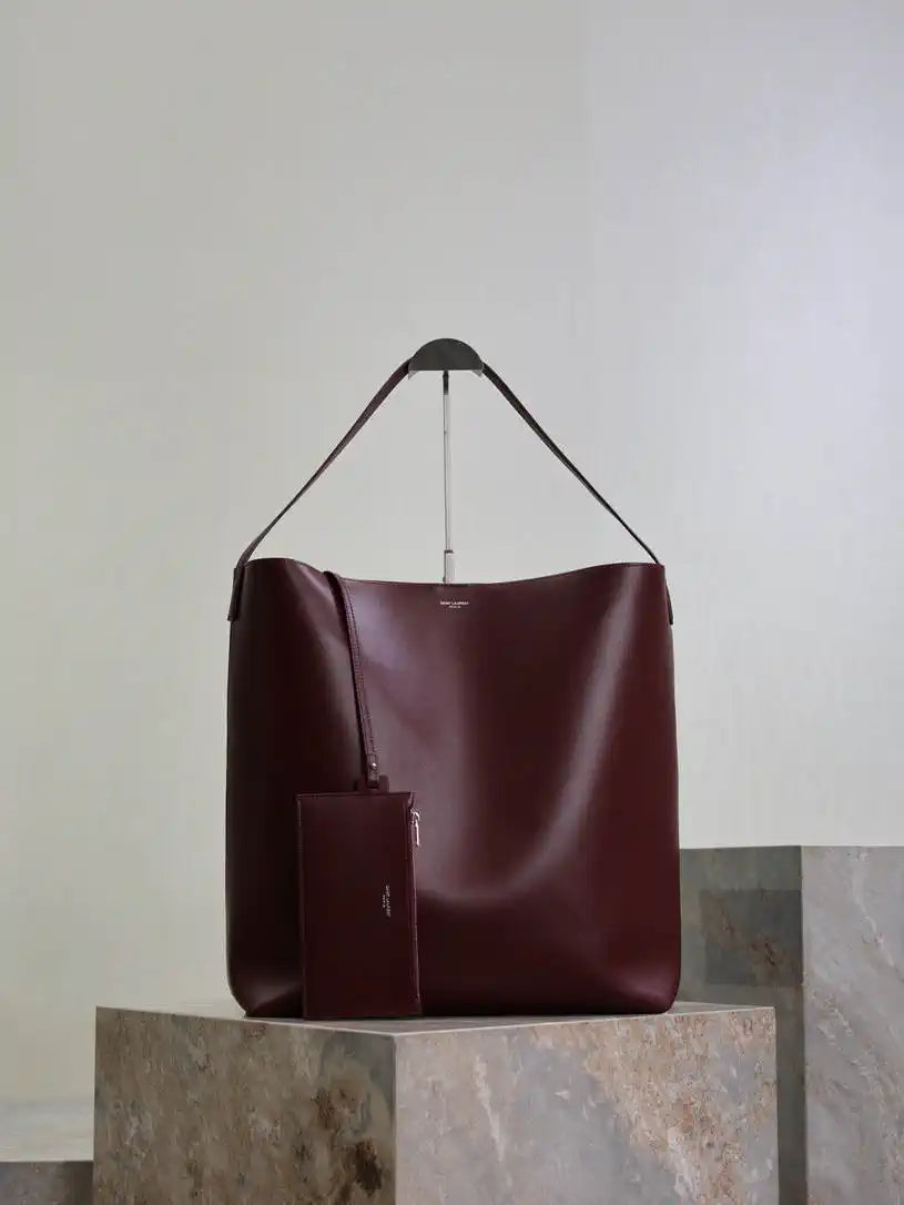 YSL BOLD hobo bag in smooth leather 845383 Wine Red