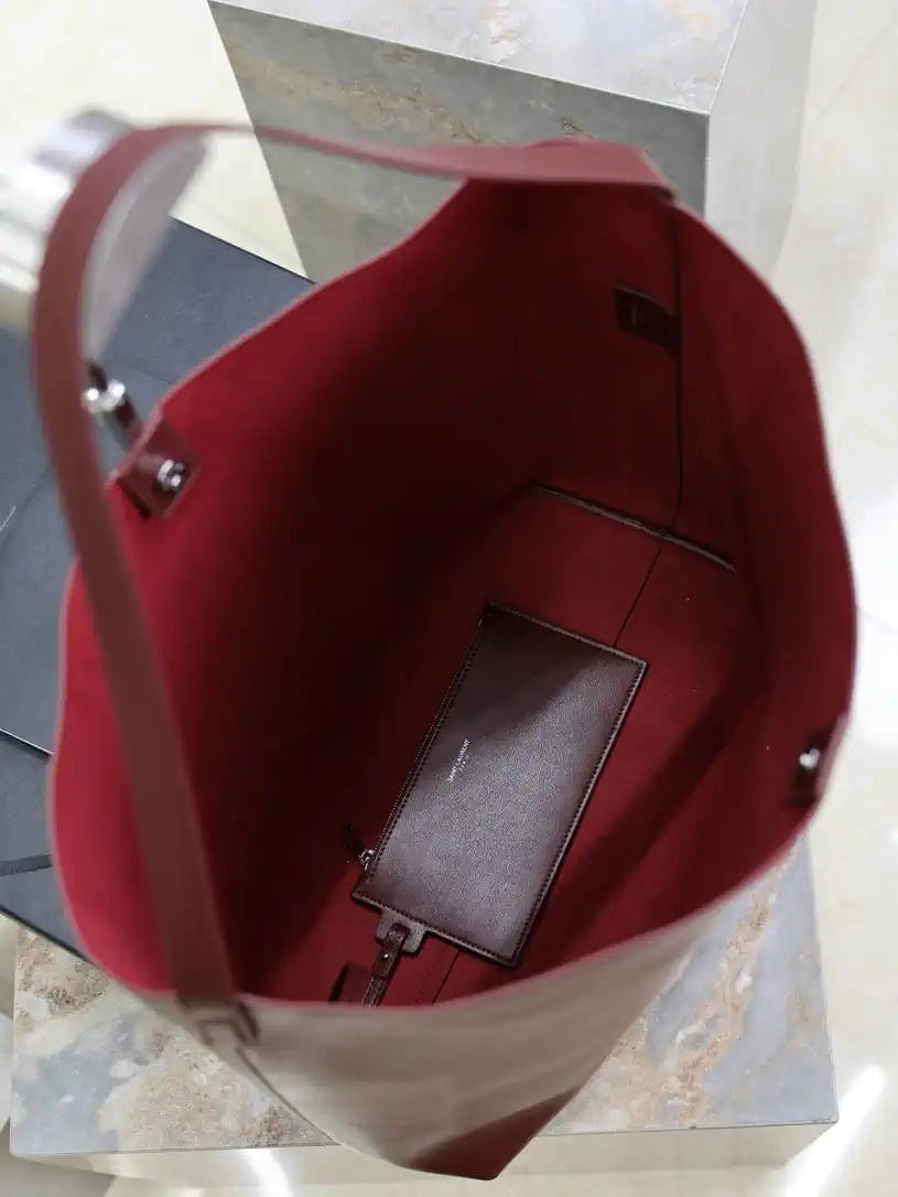 YSL BOLD hobo bag in smooth leather 845383 Wine Red