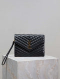 YSL Cassandre Matelass¨¦ Flap pouch in Lambskin leather 617662 V Black