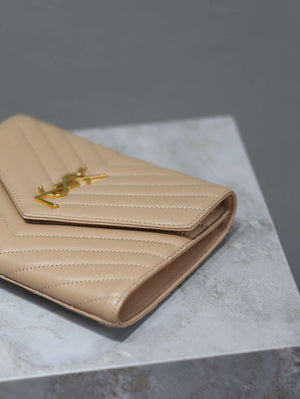 YSL Cassandre Matelass¨¦ Flap pouch in Lambskin leather 617662 V Nude Pink - Default Title - View 7