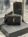YSL Cassandre Matelass¨¦ Flap pouch in Patent leather 617662 V Black