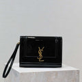 YSL 617662 Cassandre Matelass¨¦ Flap pouch in Black Patent leather - Default Title - View 1