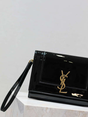 YSL 617662 Cassandre Matelass¨¦ Flap pouch in Black Patent leather - Default Title - View 3