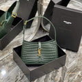 YSL LE5¨¤7 657228 Hobo Bag In Crocodile Embossed Shiny Leather Dark Green - Default Title - View 1