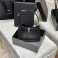YSL LE5¨¤7 657228 Hobo Bag In Crocodile Embossed Shiny Leather Black - Default Title - View 1
