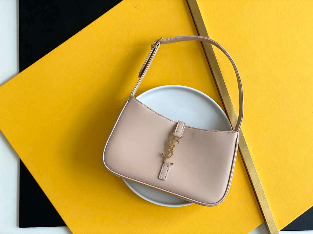 YSL LE5¨¤7 657228 Hobo Bag In Crocodile Embossed Shiny Leather Pink