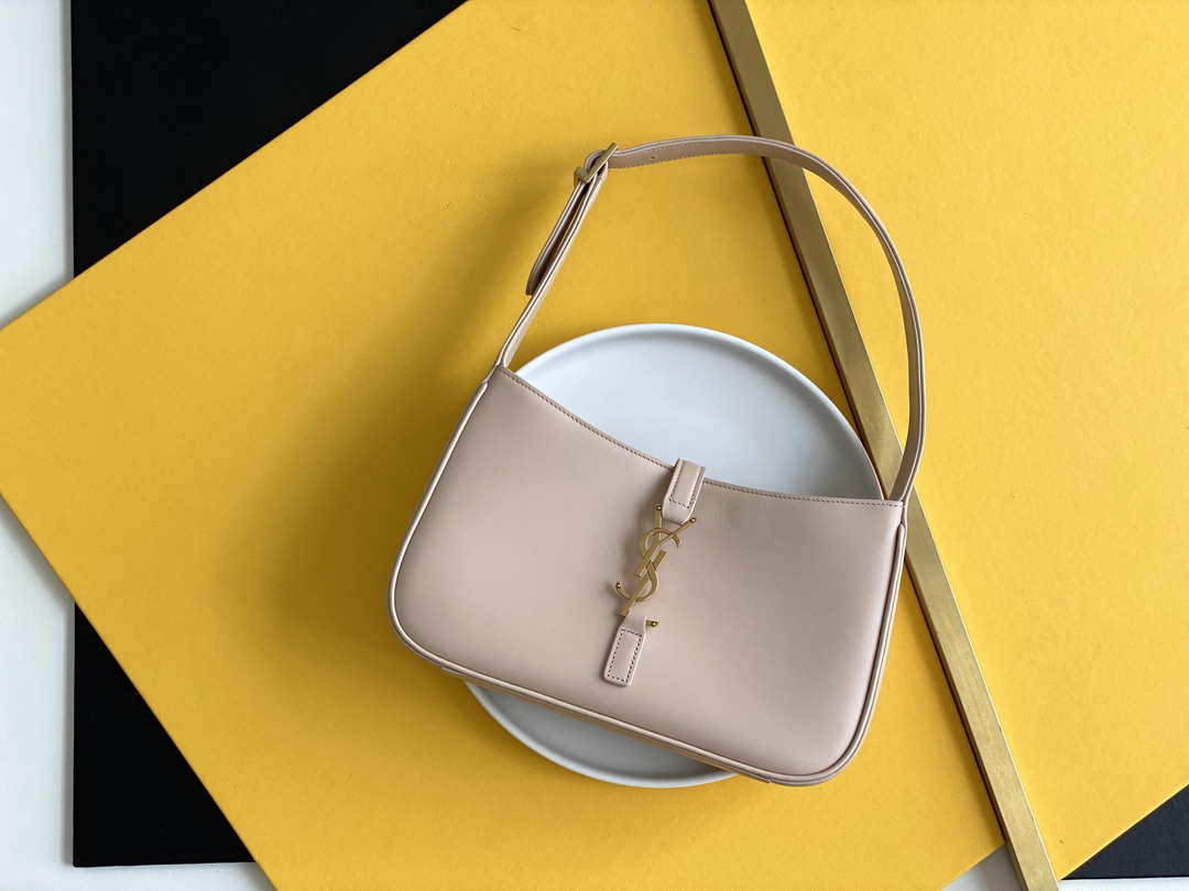 YSL LE5¨¤7 657228 Hobo Bag In Crocodile Embossed Shiny Leather Pink