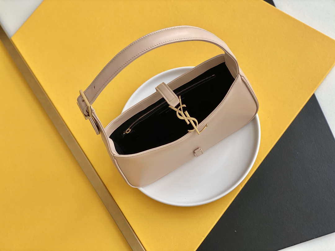 YSL LE5¨¤7 657228 Hobo Bag In Crocodile Embossed Shiny Leather Pink