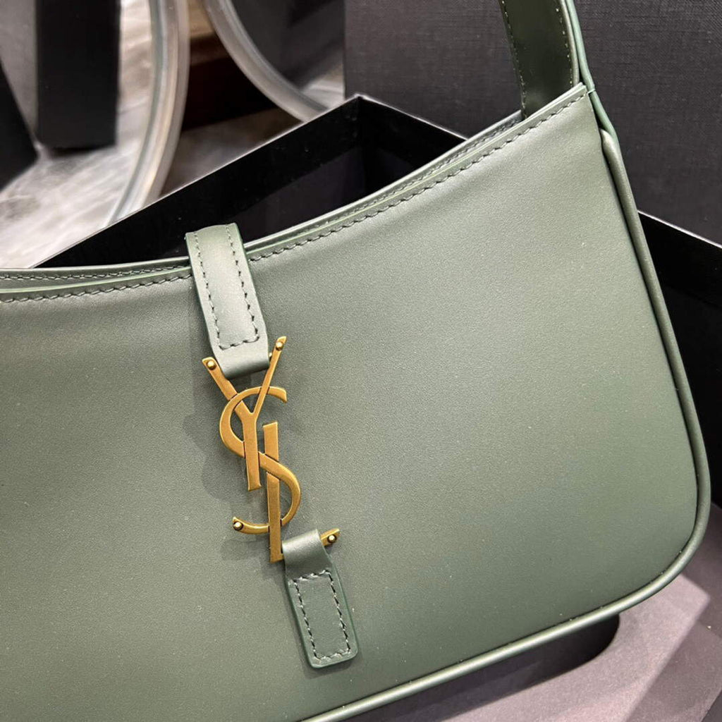 YSL LE5¨¤7 657228 Hobo Bag In Smooth Leather Dark Green