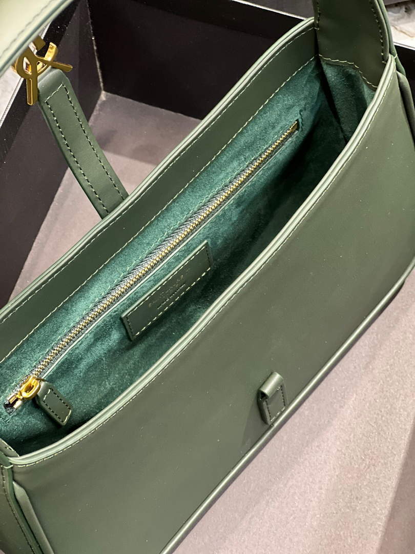 YSL LE5¨¤7 657228 Hobo Bag In Smooth Leather Dark Green