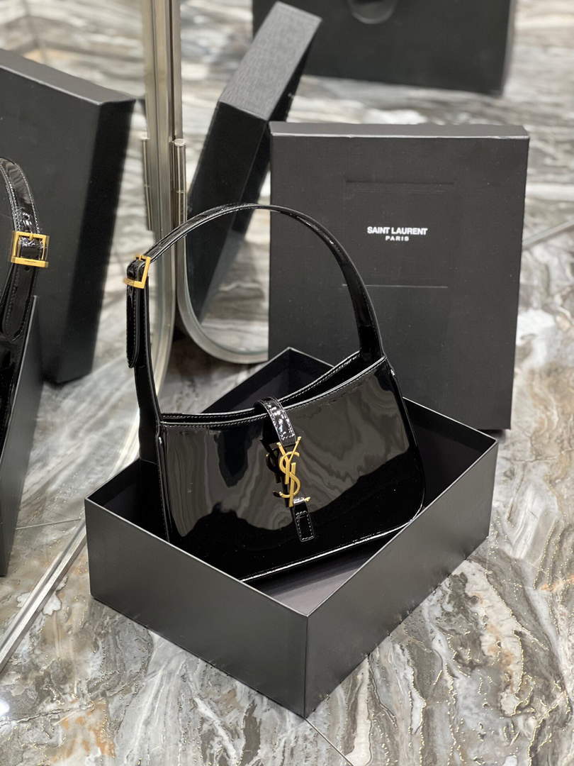 YSL LE5¨¤7 657228 Hobo Bag In Patent Leather Black