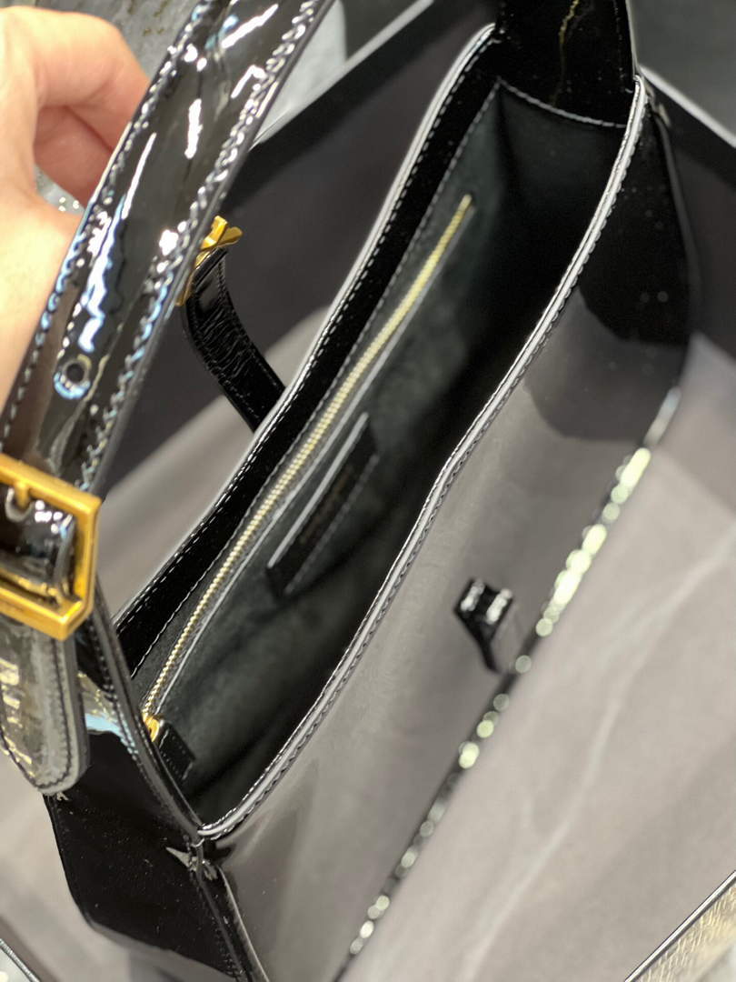 YSL LE5¨¤7 657228 Hobo Bag In Patent Leather Black