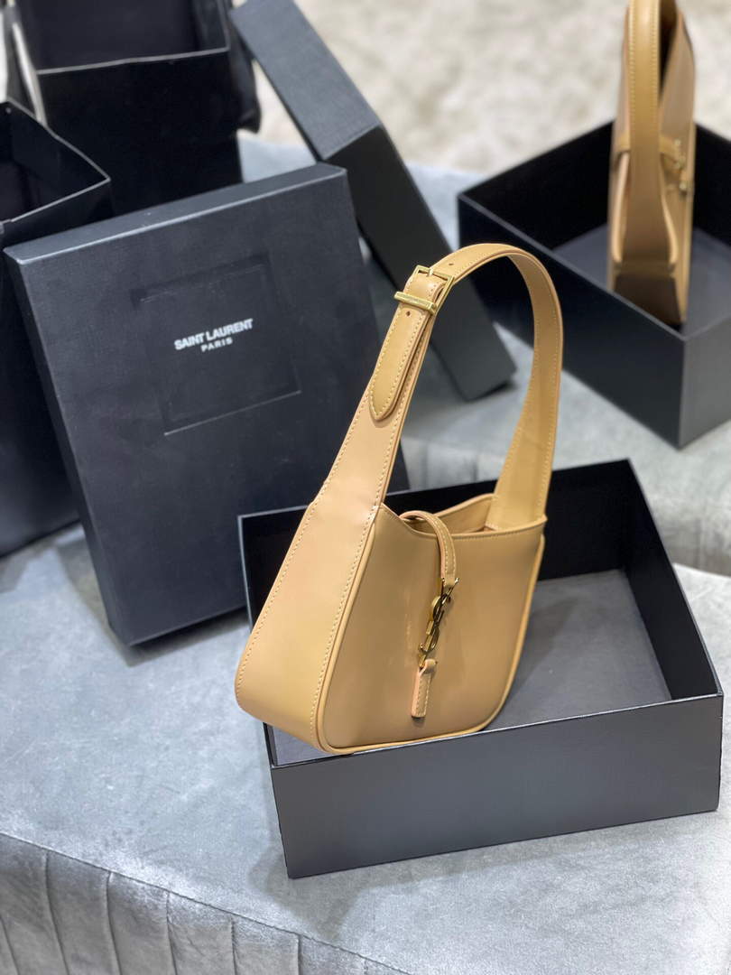 YSL LE5¨¤7 657228 Hobo Bag In Smooth Leather Apricot