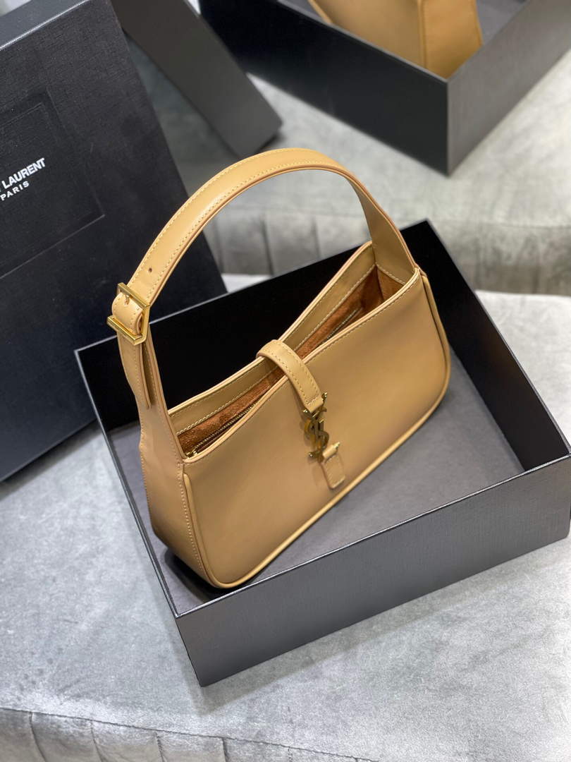 YSL LE5¨¤7 657228 Hobo Bag In Smooth Leather Apricot