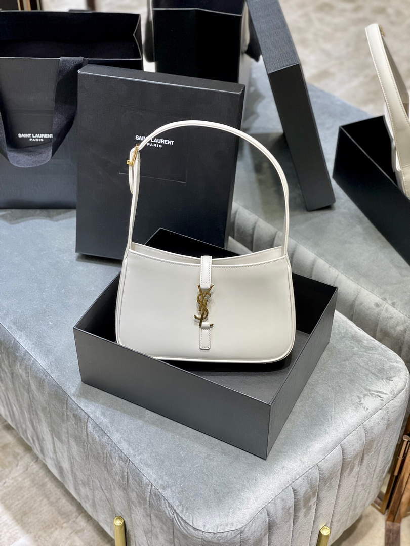 YSL LE5¨¤7 657228 Hobo Bag In Smooth Leather White