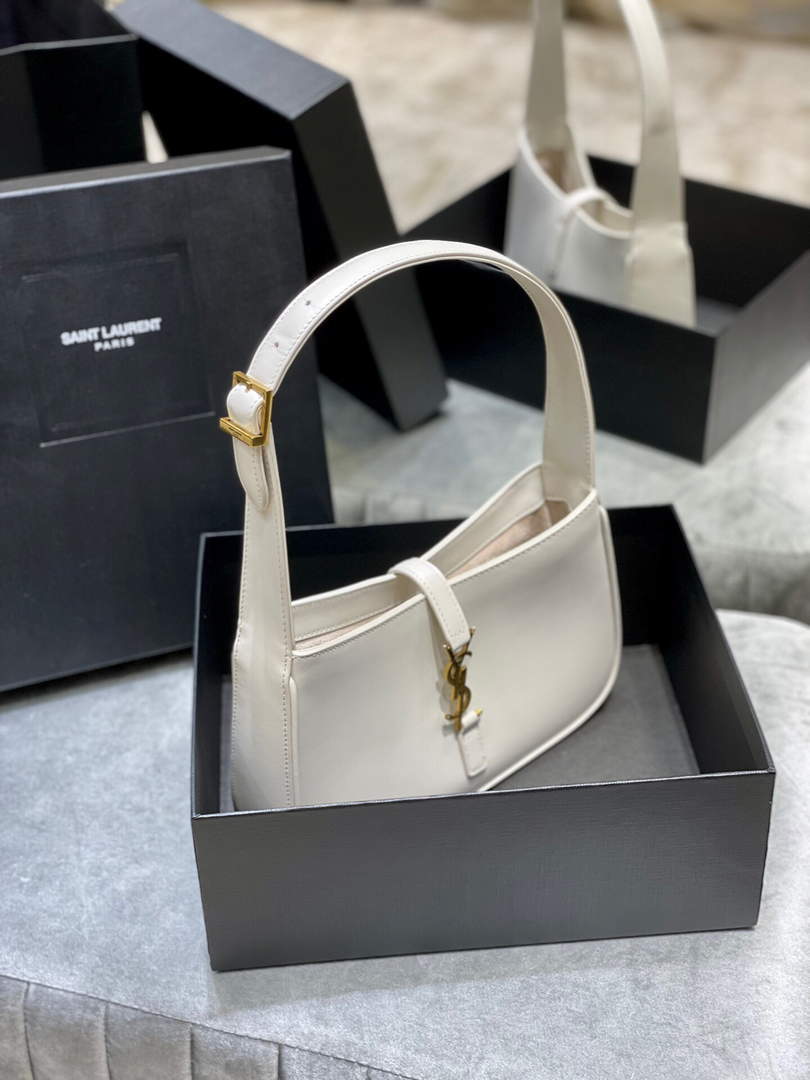 YSL LE5¨¤7 657228 Hobo Bag In Smooth Leather White