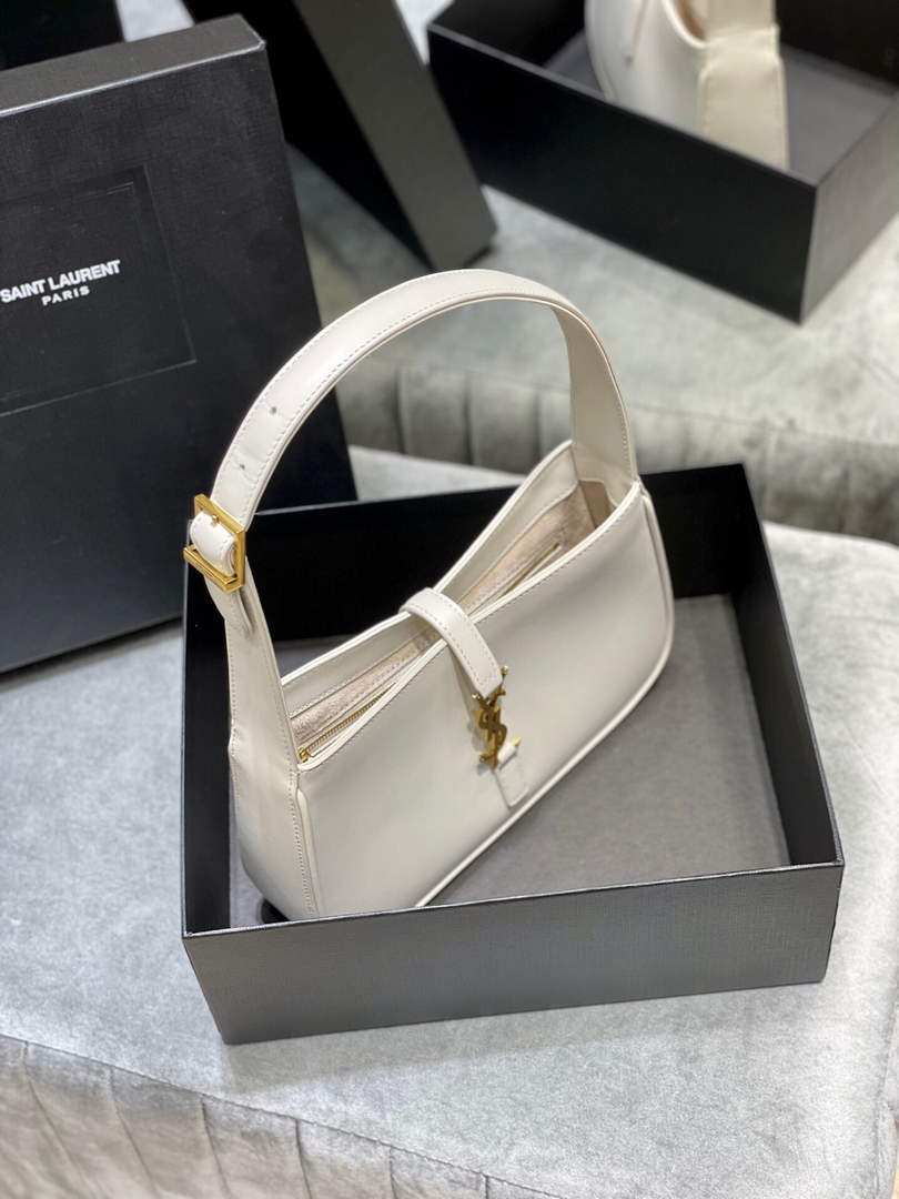 YSL LE5¨¤7 657228 Hobo Bag In Smooth Leather White