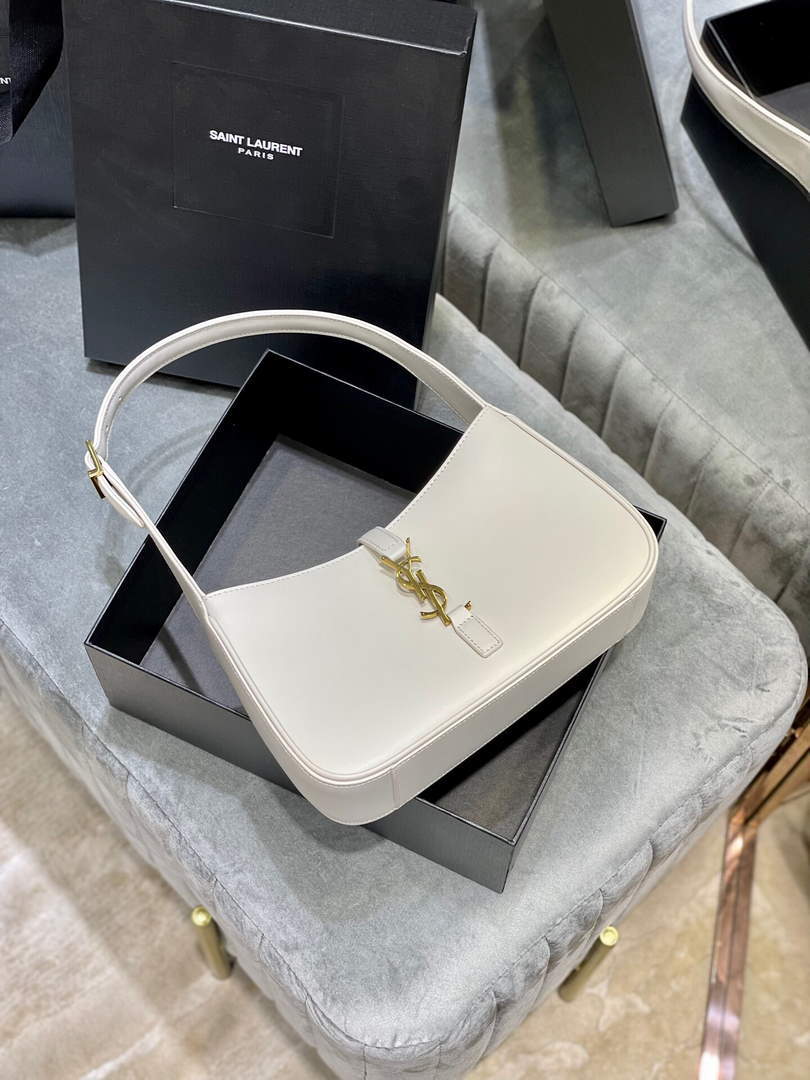 YSL LE5¨¤7 657228 Hobo Bag In Smooth Leather White