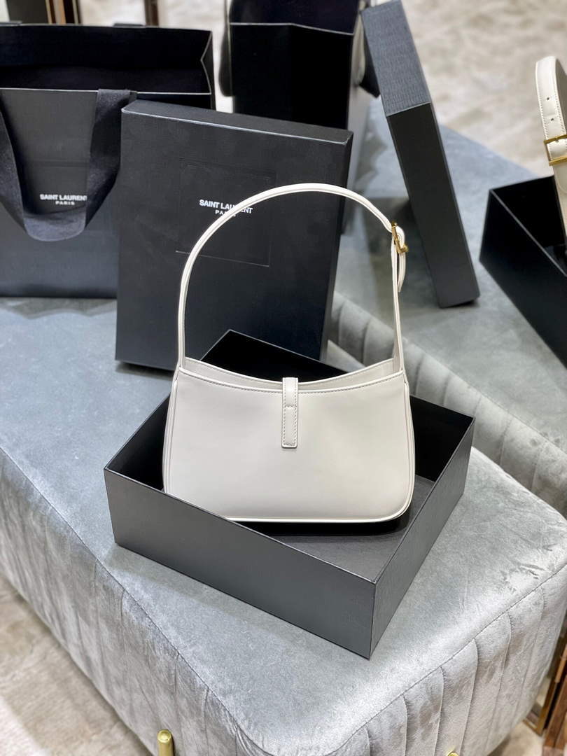 YSL LE5¨¤7 657228 Hobo Bag In Smooth Leather White