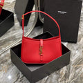 YSL LE5¨¤7 657228 Hobo Bag In Smooth Leather Red - Default Title - View 1