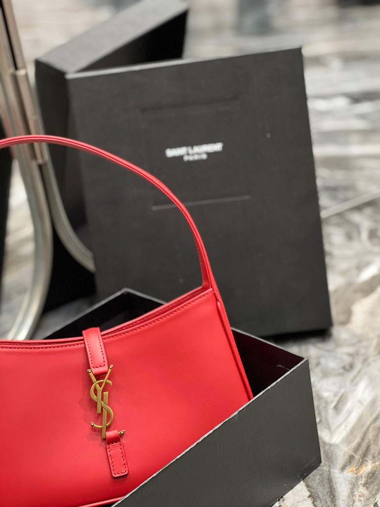YSL LE5¨¤7 657228 Hobo Bag In Smooth Leather Red