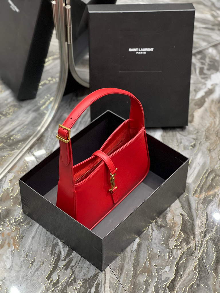 YSL LE5¨¤7 657228 Hobo Bag In Smooth Leather Red