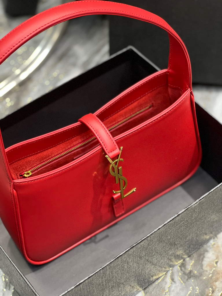 YSL LE5¨¤7 657228 Hobo Bag In Smooth Leather Red