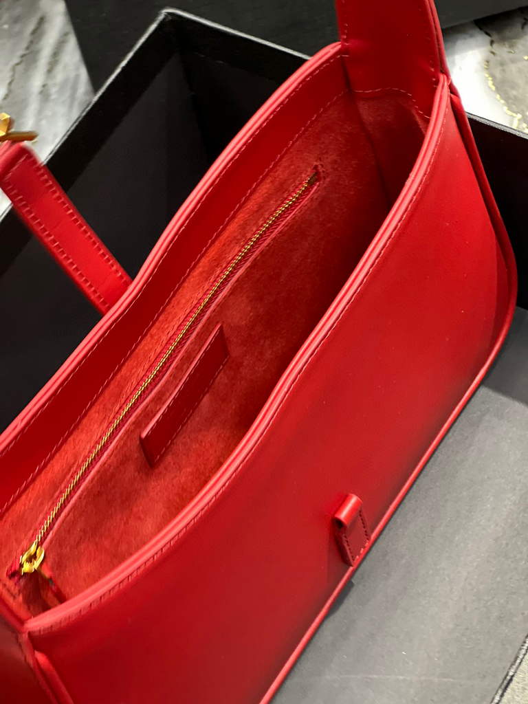 YSL LE5¨¤7 657228 Hobo Bag In Smooth Leather Red
