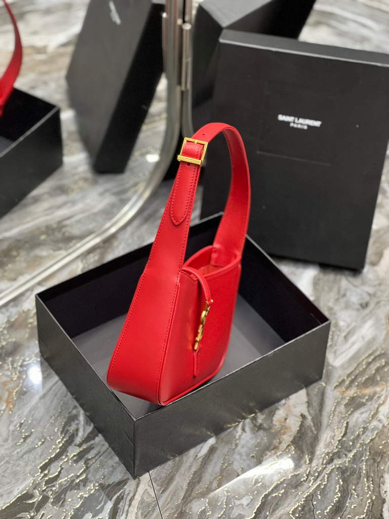YSL LE5¨¤7 657228 Hobo Bag In Smooth Leather Red