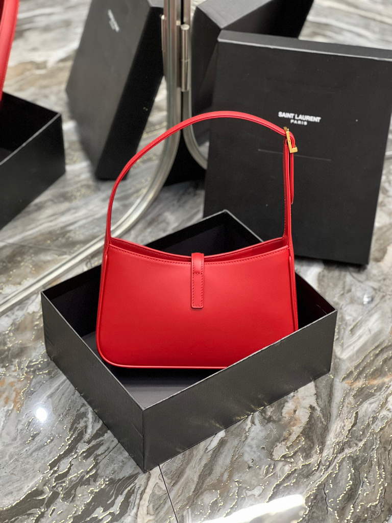 YSL LE5¨¤7 657228 Hobo Bag In Smooth Leather Red