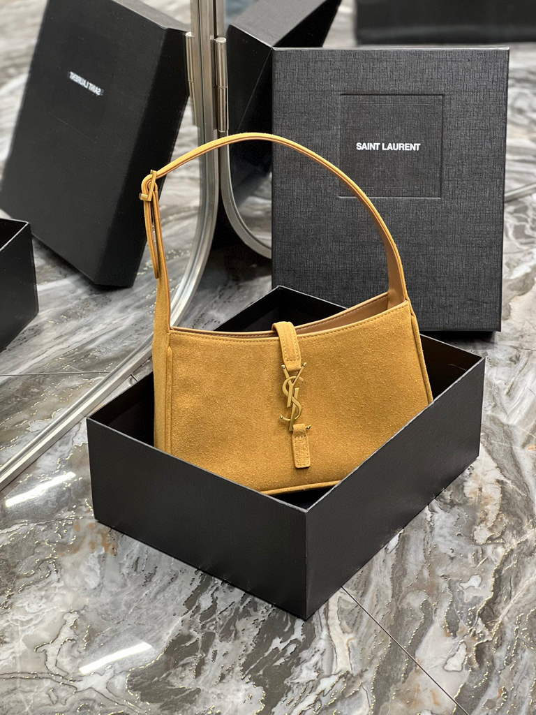 YSL LE5¨¤7 657228 Hobo Bag In Sable Suede calfskin Apricot