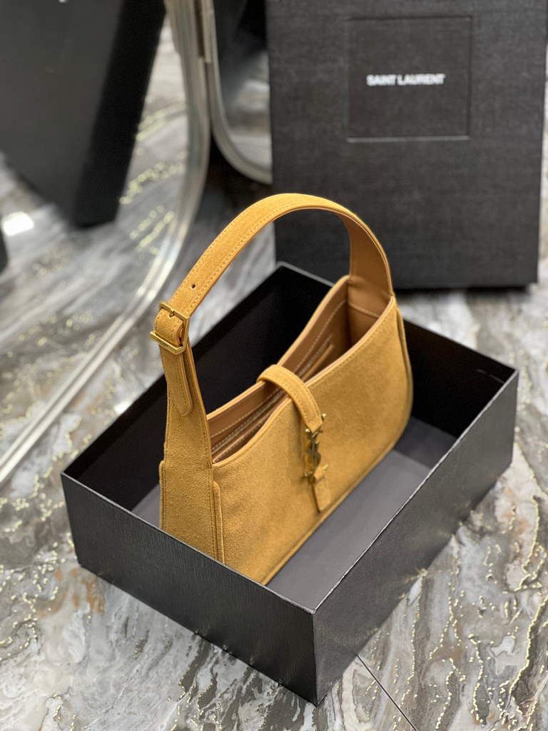 YSL LE5¨¤7 657228 Hobo Bag In Sable Suede calfskin Apricot