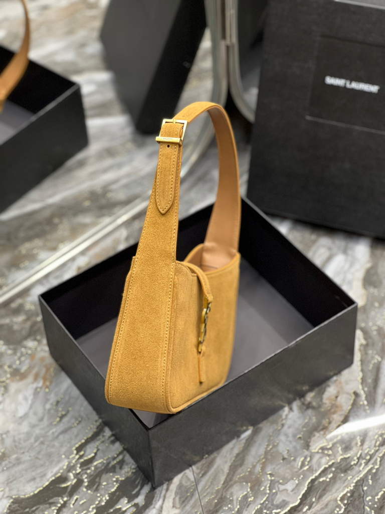 YSL LE5¨¤7 657228 Hobo Bag In Sable Suede calfskin Apricot