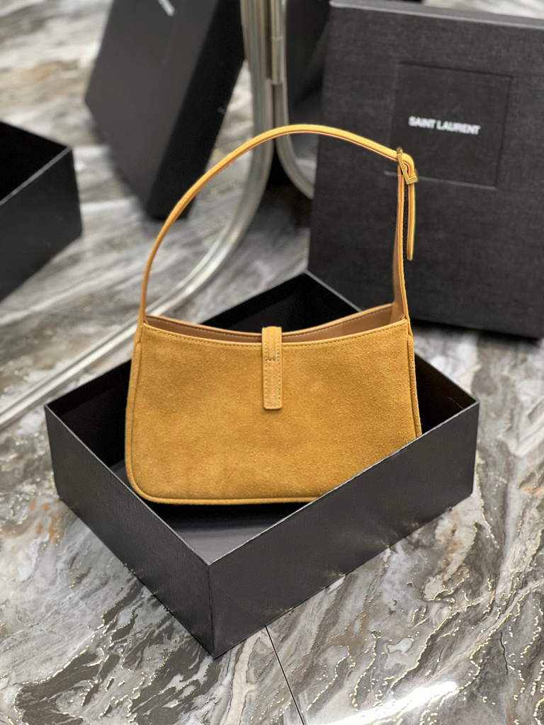 YSL LE5¨¤7 657228 Hobo Bag In Sable Suede calfskin Apricot