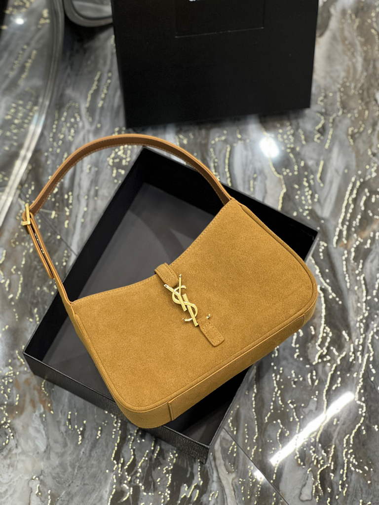 YSL LE5¨¤7 657228 Hobo Bag In Sable Suede calfskin Apricot