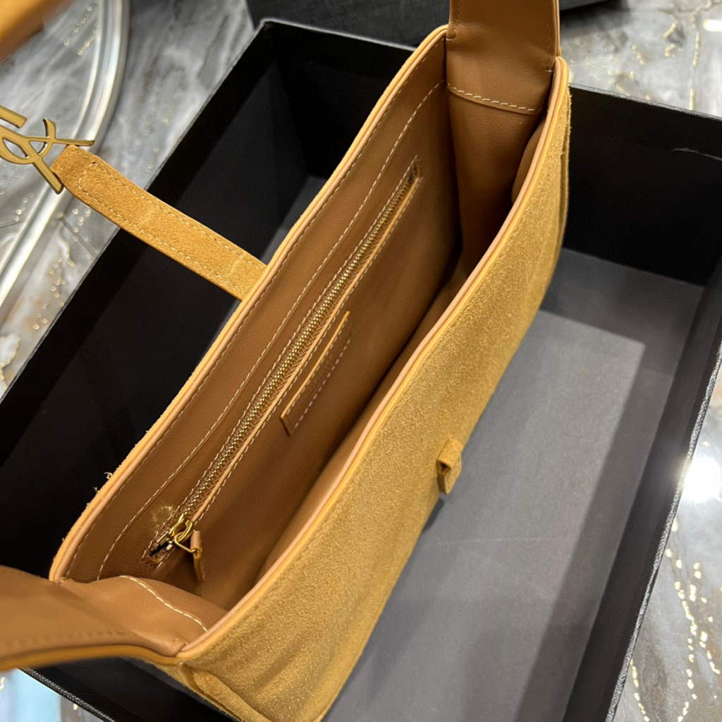 YSL LE5¨¤7 657228 Hobo Bag In Sable Suede calfskin Apricot