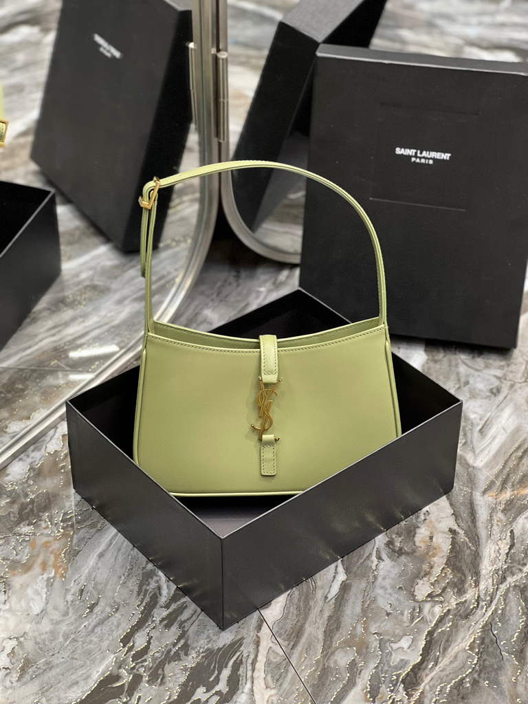 YSL LE5¨¤7 657228 Hobo Bag In Smooth Leather Light Green